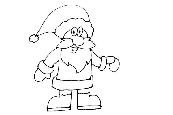 Children can easily learn to draw Santa Claus