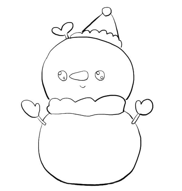 How to draw a cute Christmas snowman