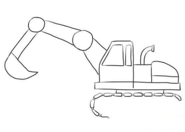 Engineering excavator simple strokes