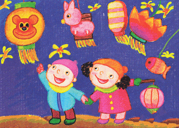 Appreciation of children’s paintings celebrating the Lantern Festival in 2017