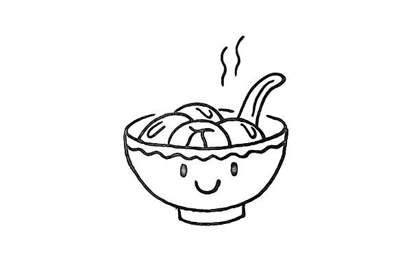 How to draw glutinous rice balls