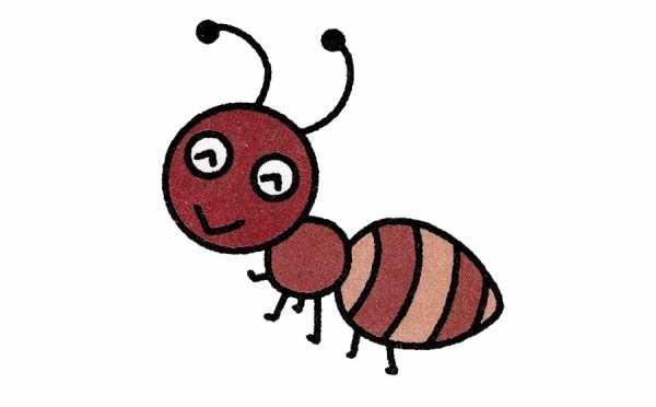 Simple drawing of industrious ant