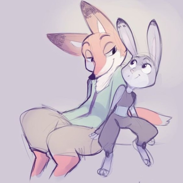 Zootopia color lead hand-painted works: Nick the fox and Judy the rabbit