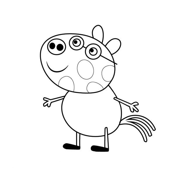 Peppa Pig and Pony Pedro Simple Drawing