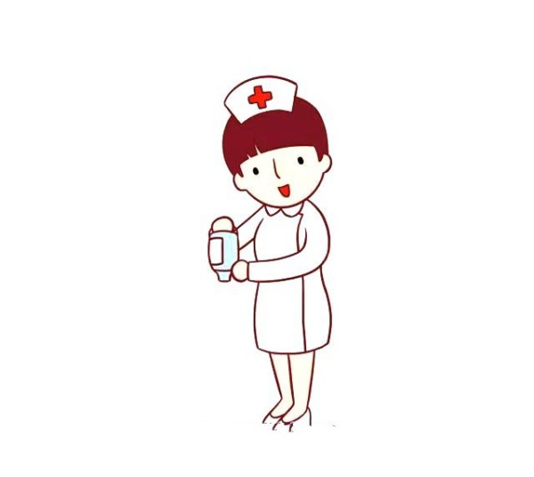 Simple drawing of beautiful little nurse