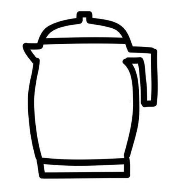 Simple drawing picture of ceramic kettle