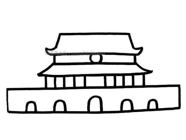 Super simple childrens simple drawing of Tiananmen Square