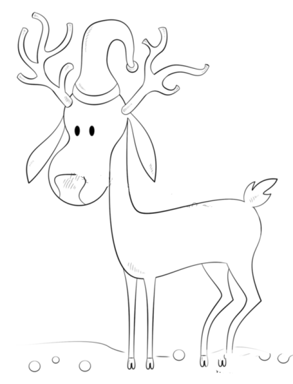 How to Draw a Christmas Reindeer