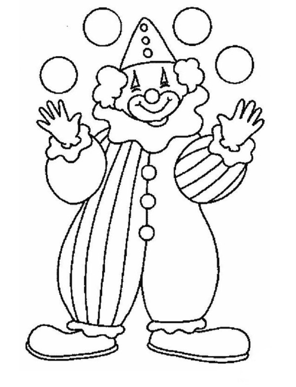 Childrens simple drawing clown