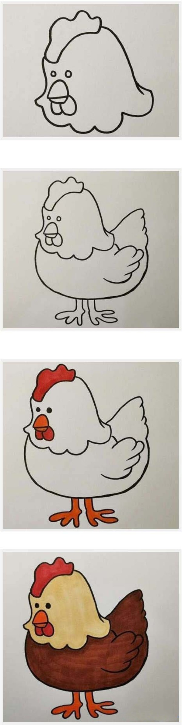 Simple drawing of old hen