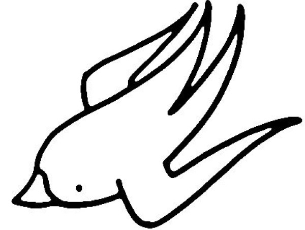 Simple drawing of cute and flexible swallow