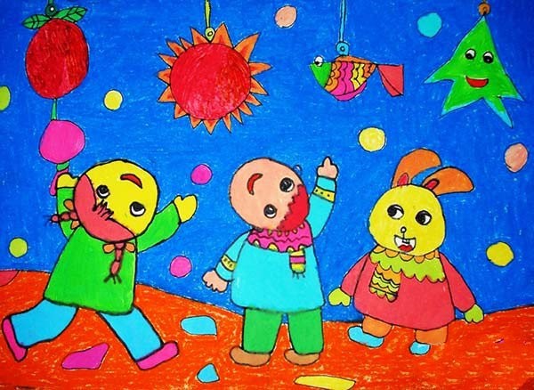 Appreciation of children’s paintings about Lantern Festival Lantern Festival in 2017