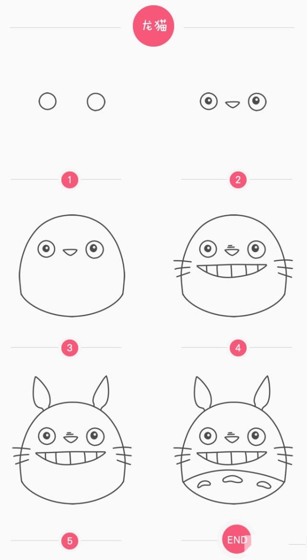 How to draw simple strokes of Totoro