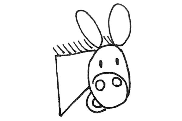 Simple drawing of donkey