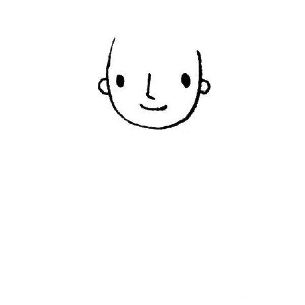 Simple drawing tutorial of a little boy wearing a striped T-shirt