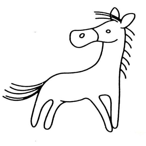 A complete collection of simple animal drawings. How to draw a pony for young children.