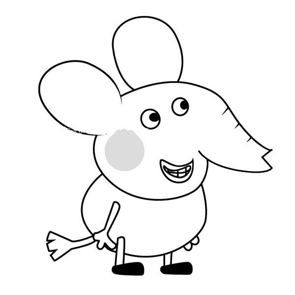 Peppa Pig and Edmund the Elephant Simple Drawing