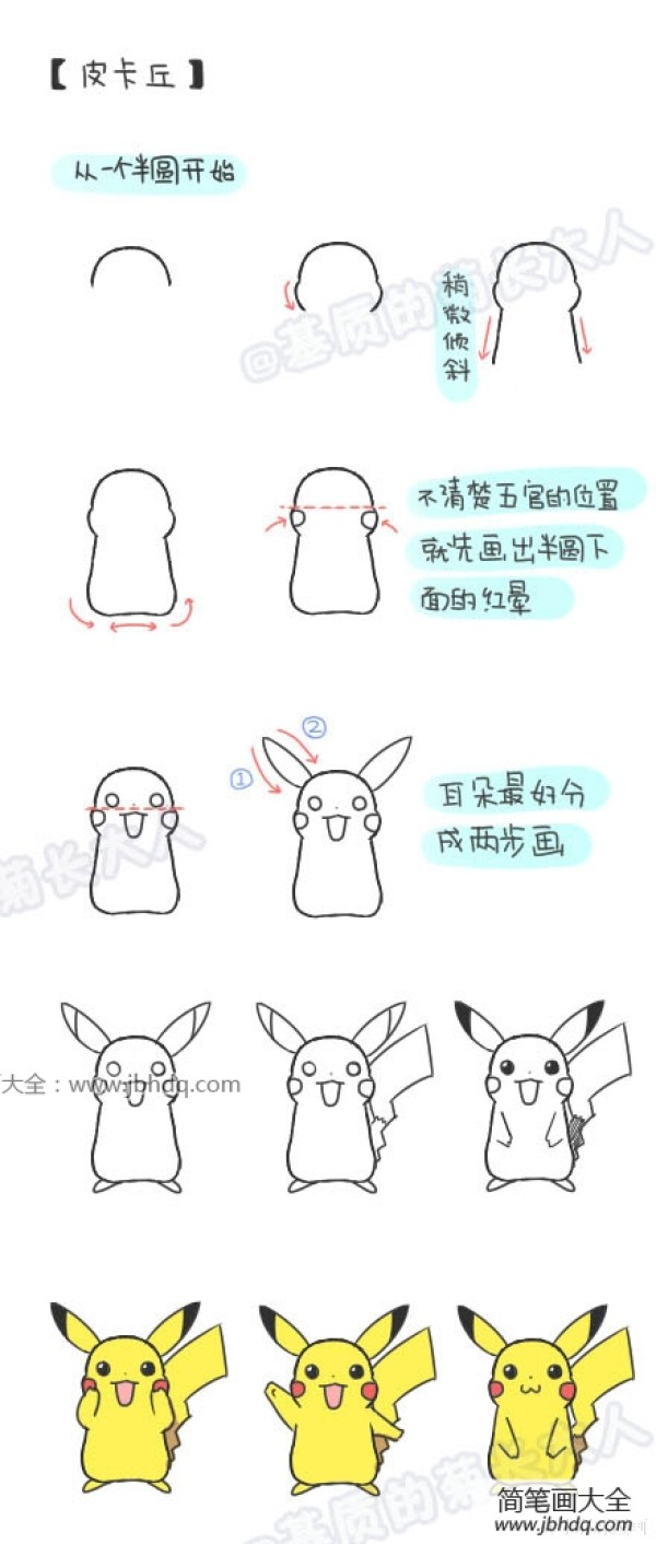 Simple drawing tutorial of Pikachu