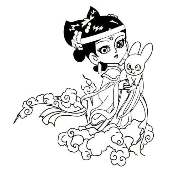 Beautiful simple drawing pictures of Chang'e