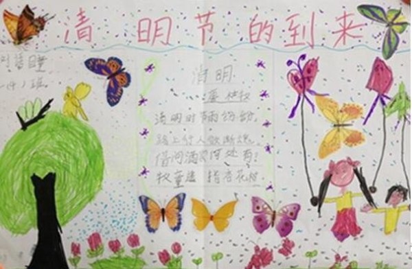 Appreciation of pictures of primary school students' paintings during Qingming Festival