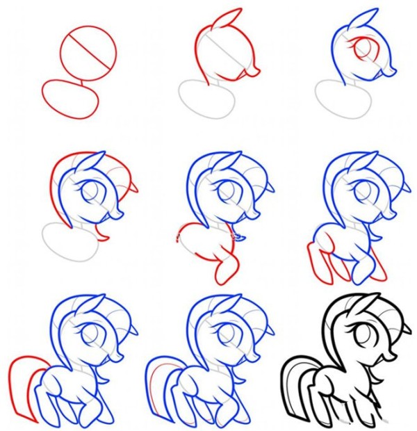 How to draw cute pony