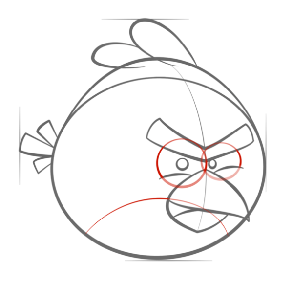 How to draw a red angry bird