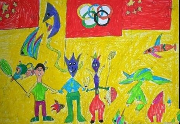 Childrens drawings to celebrate National Day-National Day is victorious