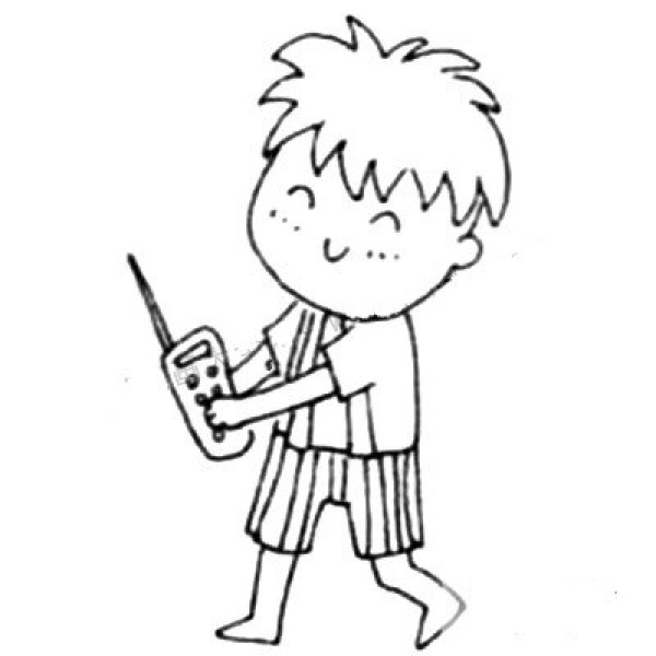 Q version of the simple drawing method of the boy in overalls