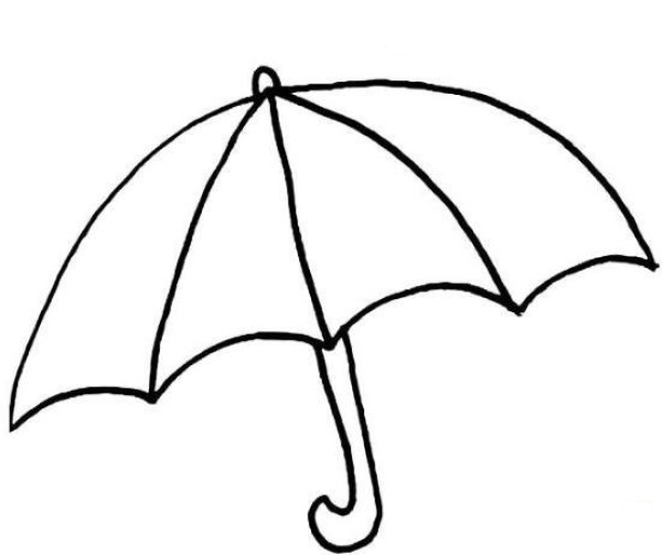 Umbrella to protect from wind and rain simple drawing