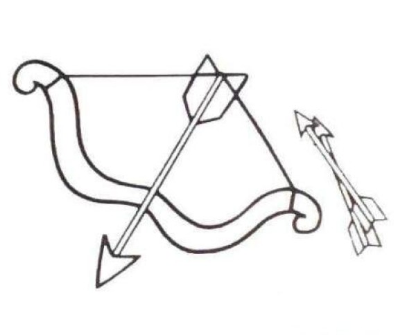 Childrens drawing method of bow and arrow