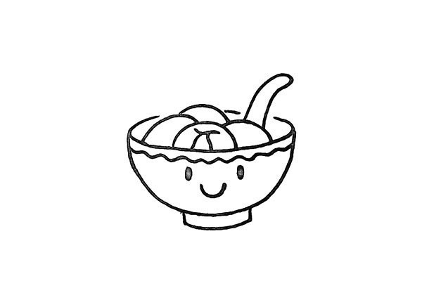 How to draw glutinous rice balls