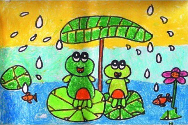 Childrens drawing pictures of Qingming Festival - It rains on Qingming Festival