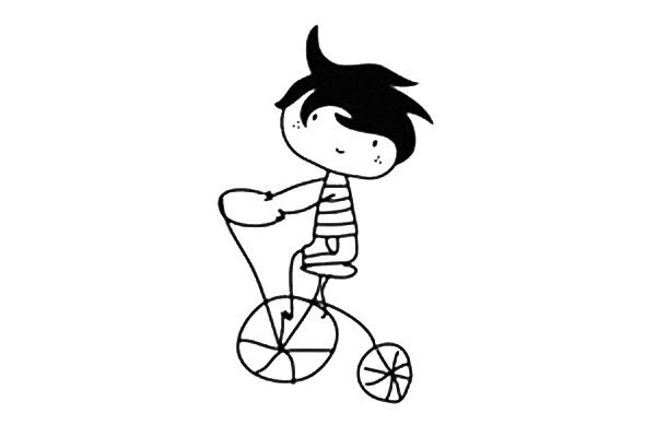 little boy riding bicycle