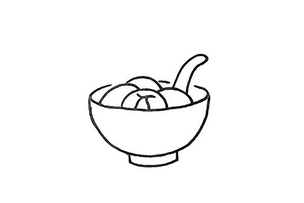 How to draw glutinous rice balls