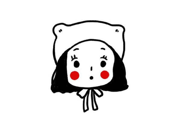 Super cute little girl avatar simple drawing