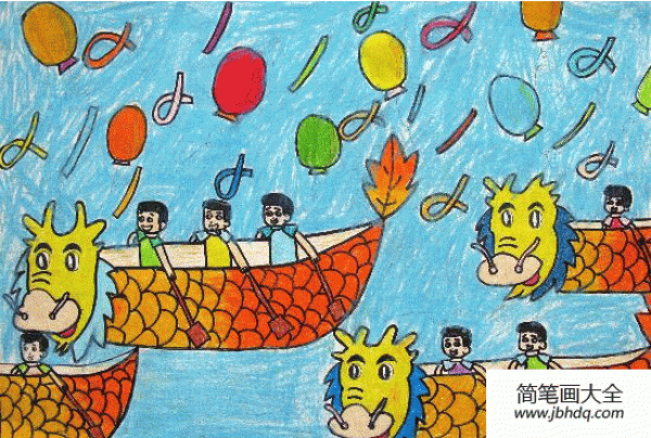 Appreciation of childrens paintings of Dragon Boat Festival-Exciting Dragon Boat Festival