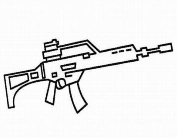 How to draw a submachine gun for children