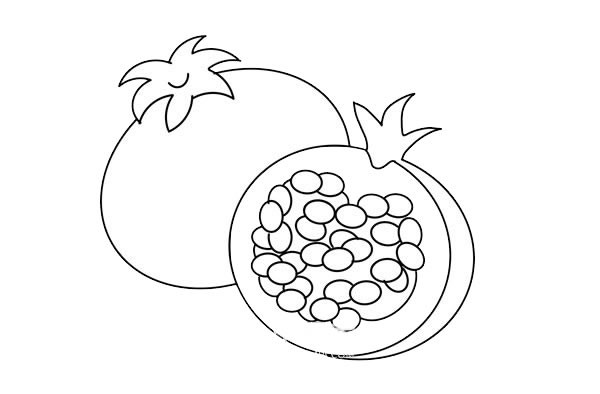 How to draw a peeled pomegranate