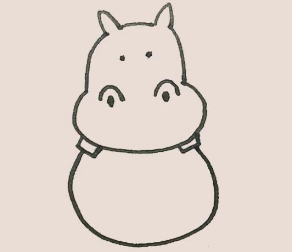 Simple drawing of hippopotamus