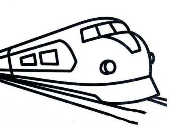 Simple drawing of a speeding train