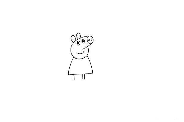 Simple drawing tutorial of Peppa Pig and his brother George