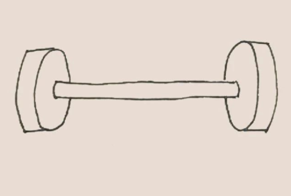 Simple drawing of barbell