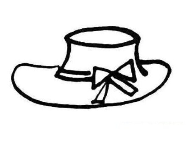 Simple drawing of womens top hat