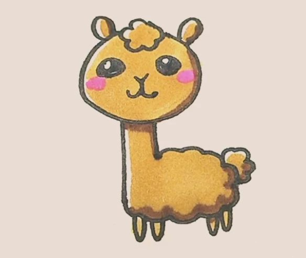 Simple drawing of alpaca