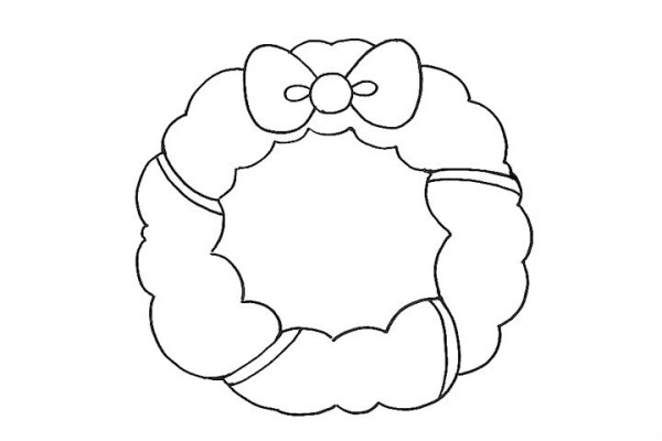 How to draw a Christmas wreath