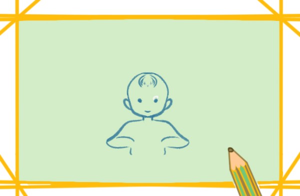 Simple drawing of a little boy who loves swimming