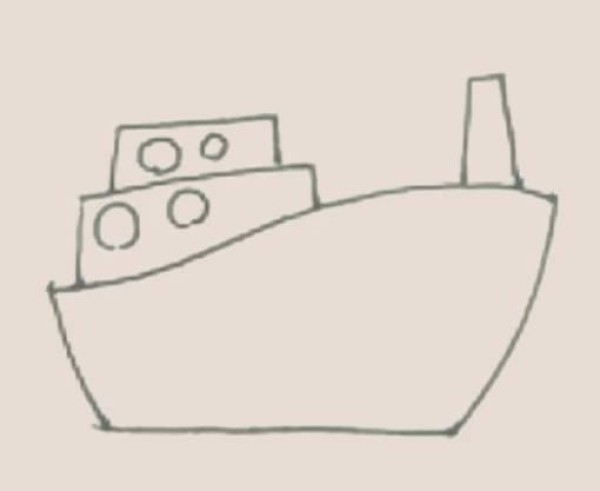 Simple drawing of a colorful ship