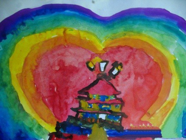 National Day themed childrens painting-My Chinese Heart