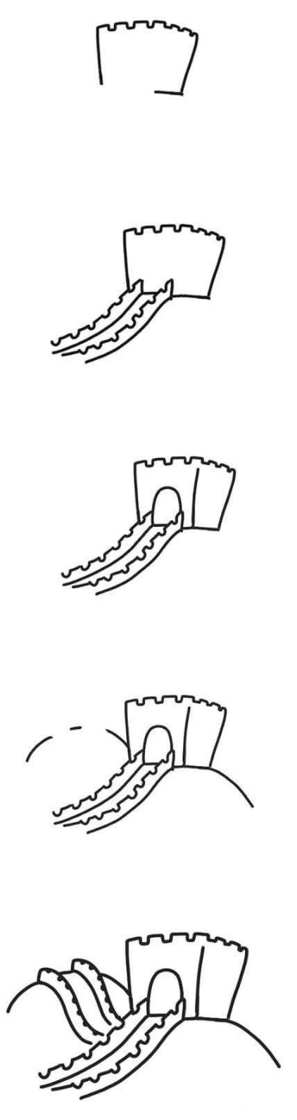 How to draw the ancient building the Great Wall