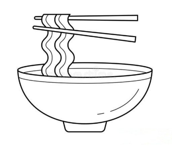 How to draw a bowl of noodles